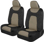 Motor Trend Waterproof Car Seat Covers Full Set – Black & Beige Seat Covers for Car Front & 60/40 Split Back Bench - Carseat 
