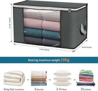Large Storage Bags, 8 Pack Clothes Storage Bins Foldable Closet Organizers Storage Containers with Durable Handles Thick Fabr