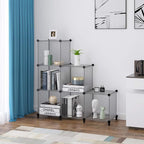HOMIDEC 6 Light Grey Cube Storage Organizer, Modular Storage Shelf with Hammer, Cube Storage Bin Cabinet Closet Bookshelf for