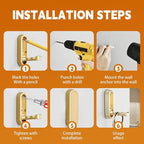 Foldable Hooks Wall Mount, Folding Coat Hooks Wall Mounted - Retractable Space Saving Organizer for Bathroom, Kitchen, Bedroo