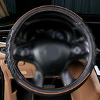 Flying Banner car Steering Wheel Cover Faux Leather Massage Universal fit 3D Honeycomb Hole Anti-Slip Sporty 15 Inches (Orang
