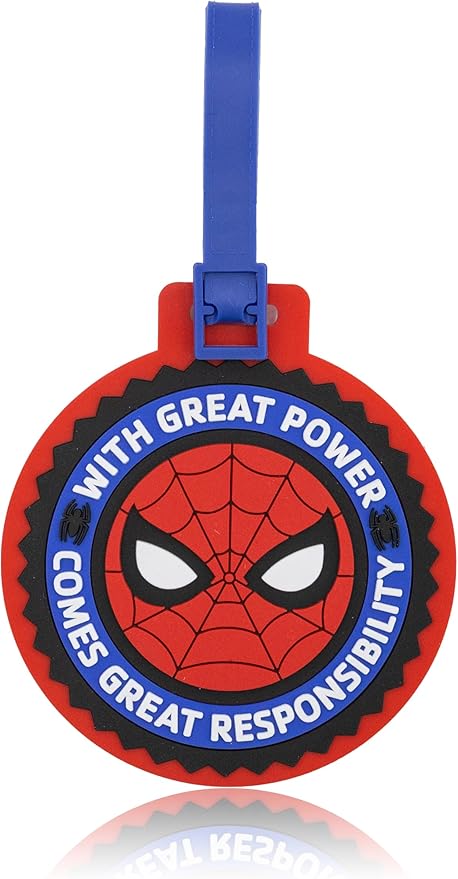 Marvel Spiderman Luggage Tag 2 Piece Set | 4.25" Spiderman Kids Luggage Tags for Suitcases | Travel Essentials Cruise Ship Ac