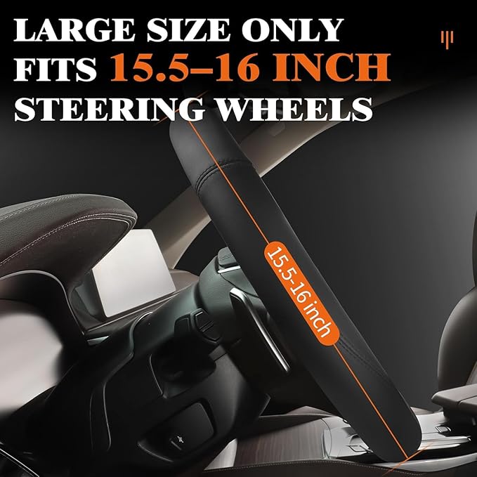 HOTOR Car Steering Wheel Cover - Universal Car Accessory for Diverse Cars, Leather Cover with Anti-Slip Lining, for Steering 