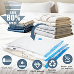 20 Jumbo Vacuum Storage Bags with Electric Pump, Vacuum Seal Bags for Clothing Space Saver Compression Storage Bag Large for 