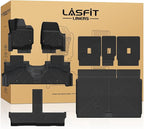 LASFIT Floor Mats&Cargo with Backrest Mat for 8 Seats 2025 2026 Ford Expedition MAX, All Weather TPE Custom Fit for SUV Car Liners, 1st& 2nd& 3rd& Cargo Liner, Black 5pcs