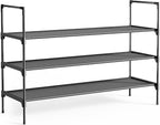 Kitsure Shoe Rack - 3-Tier Shoe Organizer, Shoe Rack for Closet, Entryway, Bedroom, Easy- Assembly Storage Shelf with Side Ha