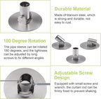Shower Curtain Rod Bracket, 2Pcs 26mm Inner Diameter Titanium Steel Shower Curtain Rod Single Swivel Flange Curtain Rod Wall-
