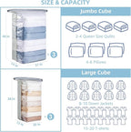 6 Pack Vacuum Storage Bags, Cube Combo (3 Jumbo+3 Medium), Vacuum Seal Bags for Clothing, Bedding, Blanket, Space Saving Clos