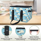 Reusable Grocery Bags Heavy Duty Shopping Bags Foldable Large Tote Bags with Long Handles & Hard Bottom