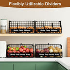 Egg Holder Countertop with 5 Dividers & Labels, 2 Tier Stackable Chicken Egg Baskets for Gathering Fresh Eggs, Egg Organizer 