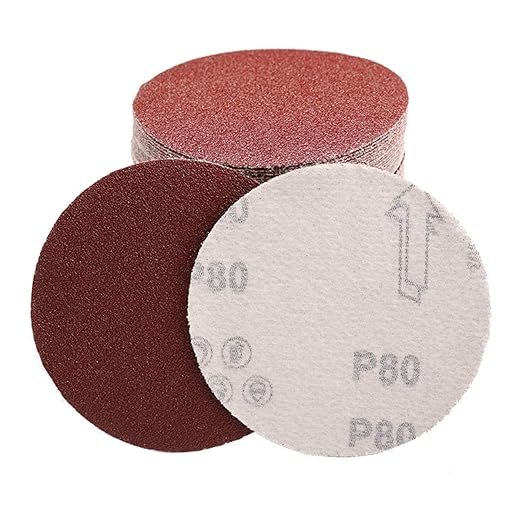 200PCS 3 inch Sanding Discs Hook Loop, VÉZAAR Orbital Sander Pad Headlight Restorations Sandpaper Backing Aluminum Oxide 80 1