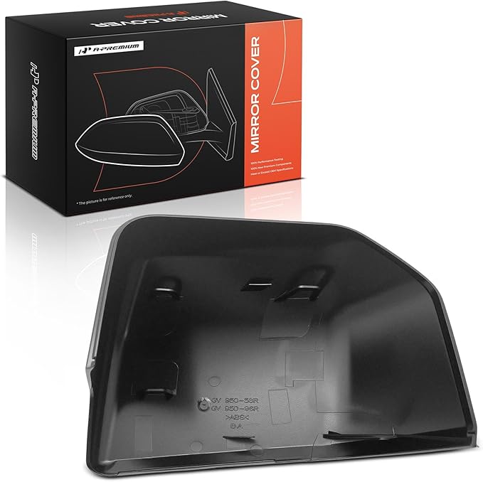 A-Premium Passenger Side Rearview Mirror Cover Cap - Compatible with Ford F-150 F150 2015-2020 - Smooth Black