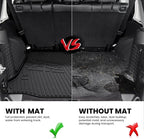 LASFIT Floor Mats & Cargo Mat for Jeep Wrangler JK 2014-2018 Unlimited 4-Door (NOT for JL or 2-Door) All Weather TPE Custom Fit Car Mats Floor Liners Cargo Liner Cargo Mat Black