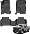 Auxko All Weather Floor Mats Fits for 2026 2025 2024 2023 Chevrolet/Chevy Colorado & GMC Canyon Liners Accessories Odorless Anti-Slip Floor Mats 2 Rows