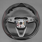 MEWANT DIY Stitching Steering Wheel Cover Wrap for Tesla Model 3 Highland 2023-2025/Model Y 2025 Highland for Tesla Model 3/Model Y Accessories(3D Style)