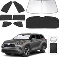 TINGLU Window Shades 8PCS for Toyota Highlander 2020-2026 Accessories Car Side Full Windows Rear Triangular Windshield Sun Shade Sun UV Rays & Privacy Protection for Camping,Napping,and Relaxing