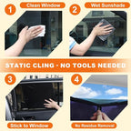Car Window Shades - Static Cling Sun & Glare Blocker, Semi-Transparent Privacy Window Cover for Side & Rear Windows, Removable Tint for SUV Truck RV (15.75" x 13.78")