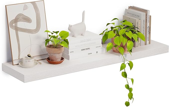 Heimlove 12inch Deep Floating Shelves for Wall, Mounted Shelves 36" W x 12" D x 1.5" H, wall Shelf for Bedroom Living Room Ba