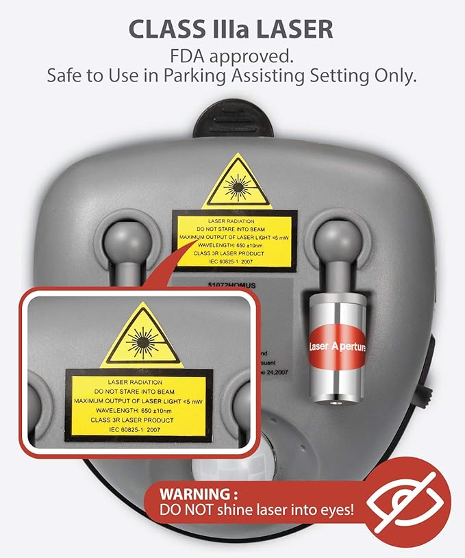 Fosmon, Wider Angle Upgrade, Dual Laser Garage Parking Assist Guide System, 360-degree Adjustable Parking Sensor with AC Adap