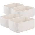 OIASKET 4 Pack Small Storage Shelf Baskets for Organizing, Mini Woven Rope Storage Bins for Towels, Cute Decorative Closet Or