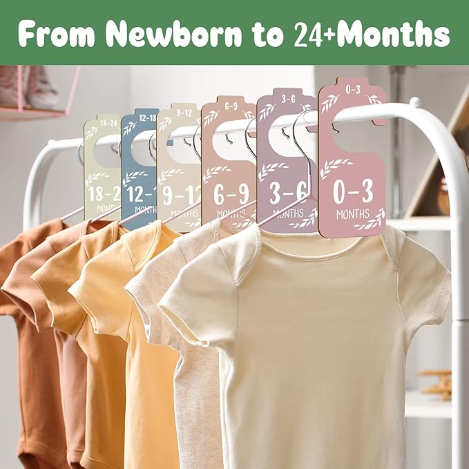 Wooden Baby Closet Dividers for Baby Clothes Organizer,Colorful Baby Closet Organizer For Nursery Decor,Baby Clothes Dividers