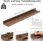 Fun Memories Picture Ledge Shelf for Wall, Floating Shelves Set of 4, 24 Inch Long Nursery Book Shelves for Toys Storage, Kid
