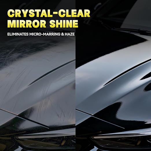 Ultra Fine Glaze - 17.6 Bottle Polish for Mirror Shine & Pre-Wax Cleanser - Jewel-Like Finish for Automotive Paint - Apply by DA Polisher or Hand - All Painted Surfaces