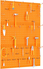 TORACK 3 PCS Metal Pegboard Panels(12x24 inch) for Wall Garage Tools Storage Pegboard for Workbench, Modular Peg Board Tool O