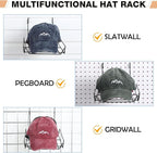 Yaocom 6Pcs Metal Hat Rack Display, Black, Wall Mounted, Multifunctional Storage for Slatwall, Grid, Pegboard, Home Retail Sh