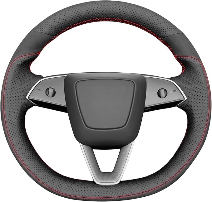 MEWANT Tesla Model 3 Highland/Model Y DIY Stitching Steering Wheel Cover Wrap for Tesla Model 3 Highland 2023-2025/Model Y 2025 Highland for Tesla Model 3/Model Y Accessories