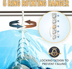 TAILI Hanging Vacuum Storage Sealer Space Saver Bags for Clothes, Suits, Coats or Jackets, Closet Organizer, 4 Pack Jumbo Blu