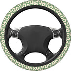 Vintage Groovy Flowers Steering Wheel Cover Cute Universal 15 Inch Car Accessories Protector for Women Fit Auto SUV Sedan Van
