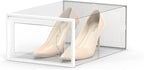 SEE SPRING 12 Pack Shoe Storage Box, Clear Plastic Stackable Shoe Organizer for Closet, Space Saving Foldable Shoe Rack Sneak