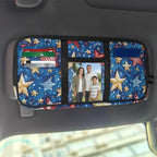 Star Zippered Clip on Sun Visor Organizer for Trucks with Adjustable Straps and Pockets Visor Storage Bag with Picture Holder Easy Installation Universal Fit for Most Cars SUV