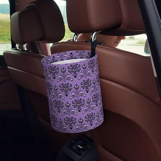 Haunted The Mansion Car Trash Can Collapsible Garbage Can,Hanging Trash Bag Water Proof with Suitable for Storage for Car Interiors,Home