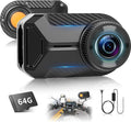 NHOPEEW Motorcycle Dash Cam 1080P/2K HD WiFi Mini Screenless Motorbike Driving Recorder, IP66 Waterproof Front Camera, Wide A