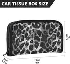 Car Tissue Holder Car Visor Organizer Tissue Box Holder for Car Sun Visor Organizer with Car Vehicle Accessories Essentials Interior for Women Men Sliver Leopard Skin