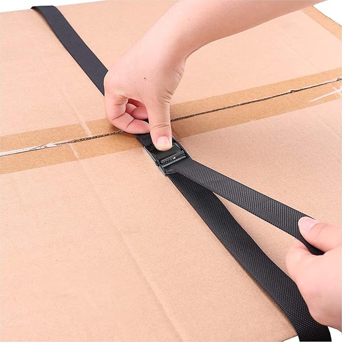 Tie Down Strap,Lashing Straps with Adjustable Buckle Heavy Duty Secure Straps up to 600 lbs for Cargo, Luggage, Bicycles, Motorcycles, Truck, SUV, Car Roof Rack, Canoe (Black, 9.8ft)