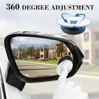 LivTee Blind Spot Car Mirror, Oval HD Glass Frameless Convex Side Mirror Blindspot, Reusable 360° Wide Angle Rear View Car Mirrors with Powerful Adjustable Suction Cup - Exterior Mirrors