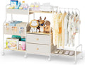 BBLIKE Diaper Caddy Organizer with Hanging Rack - 3 Tier Rolling Utility Cart with Drawers and Dividers for Baby Bottle Stora