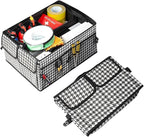 Car Trunk Organizer, Waterproof 600D Oxford Cloth Backseat Car Organizer, Large-capacity Collapsible Multi Compartment
