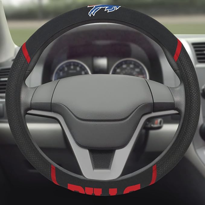 FANMATS NFL Unisex-Adult Embroidered Steering Wheel Cover