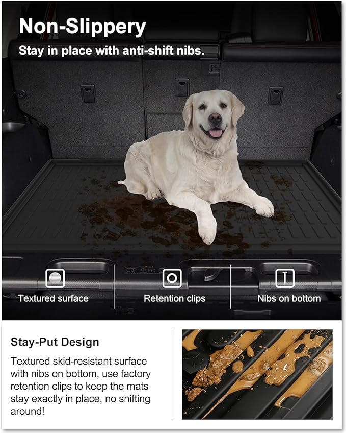 KIWI MASTER Cargo Trunk Mat for 2010-2024 Toyota 4Runner OEM Replacement PT218-89112 All Weather Rear Tray Trunk Liner TPE Slush Mats Black (NO 3rd Row Seats)