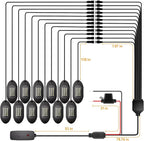 Honalia Pure White Rock Lights for Trucks 12 Pods, 6000K White LED Rock Lights Kits with Switch