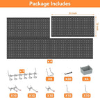 WALMANN Metal Pegboard Kit with Accessories for Wall, Garage Tools Storage Pegboard System for Garage, Workbench, Modular Peg
