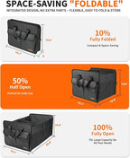 Sturdy Car Trunk Organizer - Large Capacity Trunk Organizer for SUVs & Sedans, Hard-Shell One-Piece Design with Cute Print,