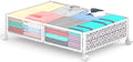 Under Bed Storage With Wheels - 60L Foldable Pattern Carved Metal Container, Rolling Underbed for Shoes, Clothes, Blankets - 