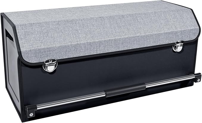 XCF SUV Trunk Organizer, Collapsible Car Trunk Organizer with Lid and Sturdy Handle Car Trunk Leather Storage Box SVU Cargo S