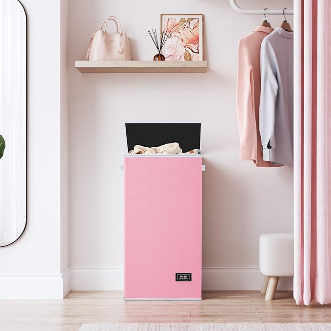 SOLEDI Laundry Hamper with Lid 100L Large & Tall Collapsible Laundry Basket, Clothes Hamper with Bag Removable Easy to Carry,