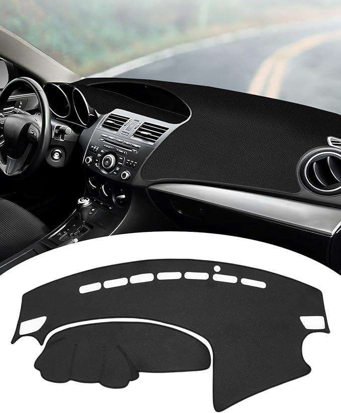 FIILINES Dash Cover Fit for Mazda 3 2010-2013 Accessories Dashboard Mat Cover for Mazda 3 Accessories Dash Mat Sunshade Nonsl